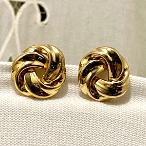 Gorgeous, Gold-tone, Circular Clip-On Earrings